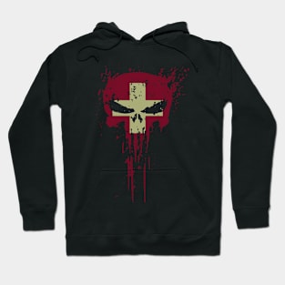 Switzerland Skull Head Grunge Flag Hoodie